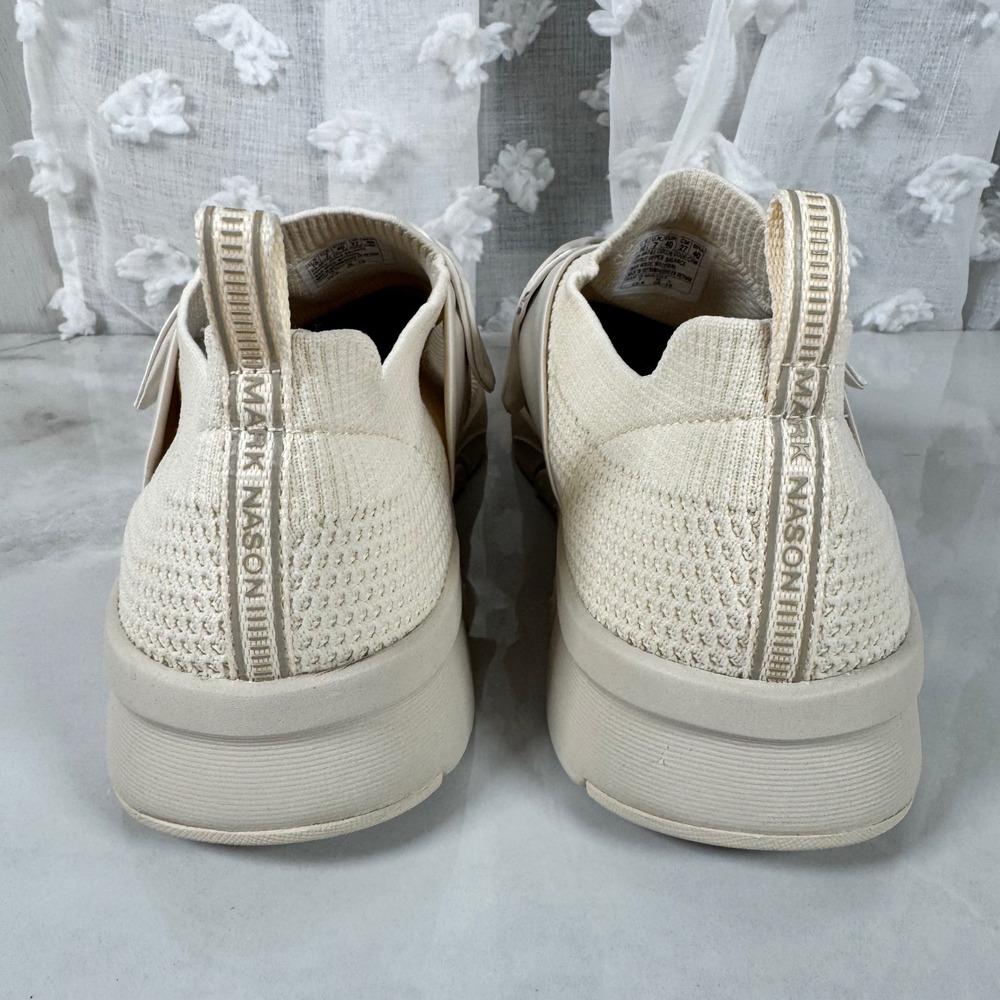 Mark Nason Cream Bow Sneakers Breathable Mesh Upper Pull On Size 10 - Picture 6 of 10